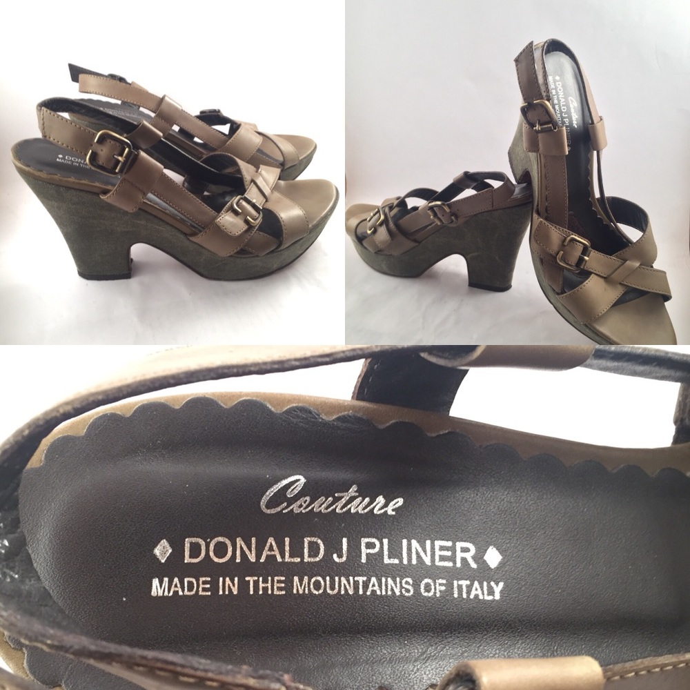 Donald J Pliner Couture green sandal wedge
